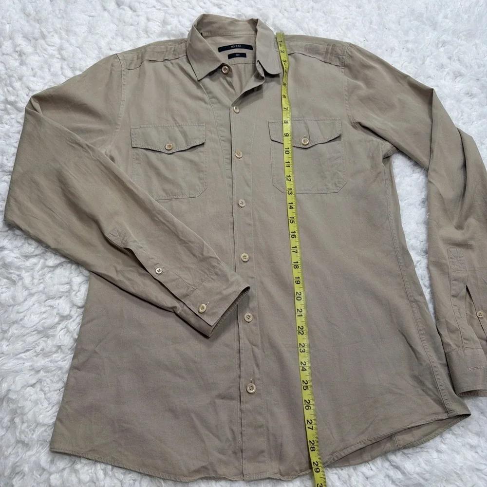 GUCCI Men's Shirt 39 15.5 Long Sleeve Button Made in Italy Safari Embroidered